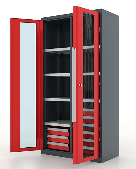 Шкаф инструментальный "Premium" двери со стеклом, с перегородкой, 6 ящ, с 6 пол FERRUM 13.2662-7016/