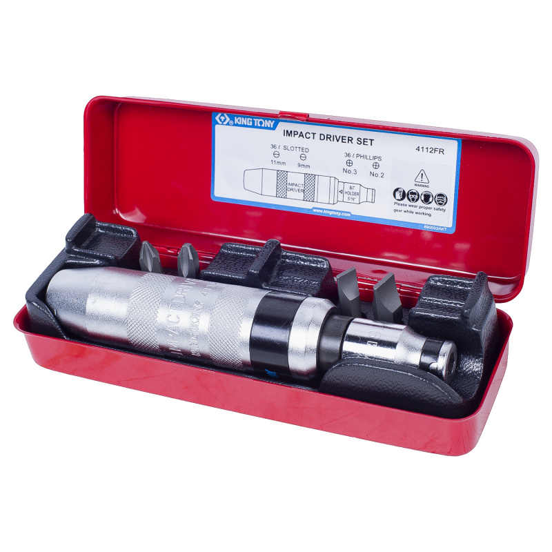 KINGTONY Отвёртка ударная с принадлежностями 5/16", 6 пр. (4108FR90) 4112FR