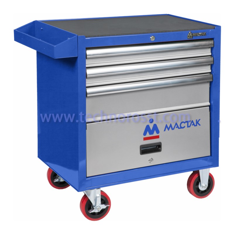 МАСТАК Тележка инструментальная, 3 ящика и отсек, синяя 522-03581B