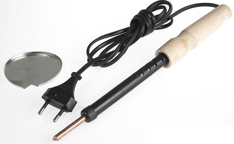 Электропаяльник с деревянной рукояткой, 65Вт 55407-65
